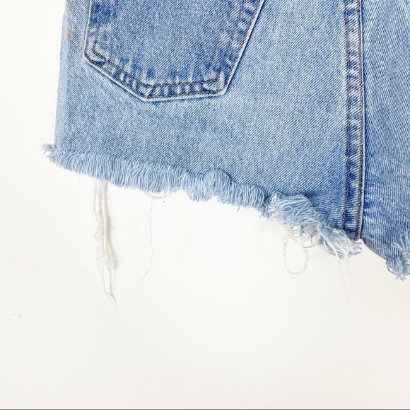 VINTAGE 955 ORIGINALS Light Wash High Waist Cutoff Shorts Hot Pants Booty 7 24 - Picture 3 of 9